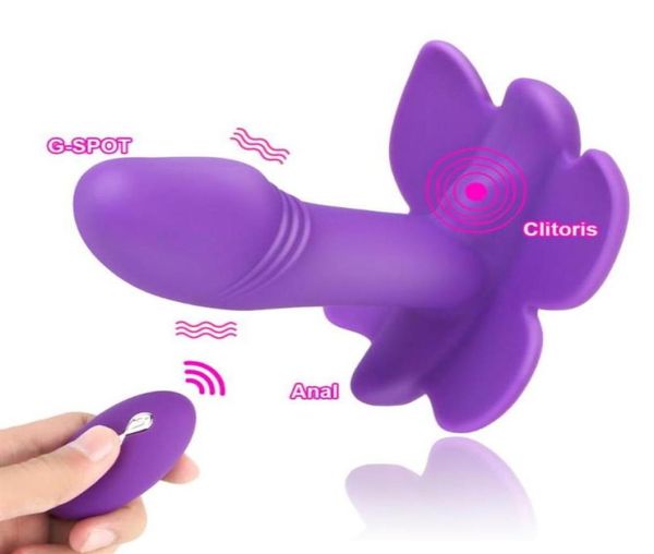 Vibrateurs Panty Vibrator Vagin Massager 10 vitesses Télécommande sans fil Stimulator clitoral Butterfly Dildo Sex Toys pour femmes298959587
