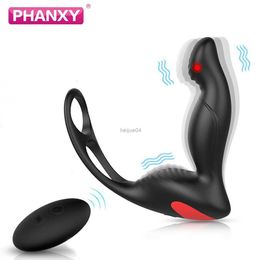 PHANXY Mâle Prostate Massage Vibrateur Anal Plug Silicone Étanche Masseur Stimulateur Fesses Retarder L'éjaculation Anneau Jouet Pour Hommes