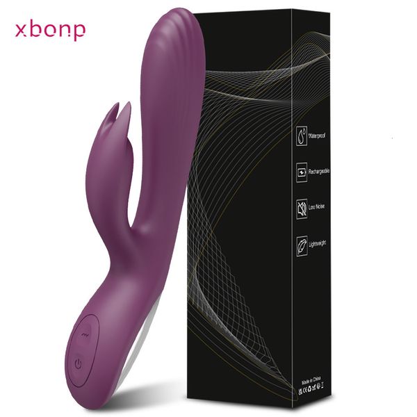 Vibromasseur Puissant G Spot Rabbit Vibromasseur pour Femmes Mamelon Stimulateur de Clitoris Masseur Double Moteurs Gode Produits pour Adultes Sex Toys Femme 230714