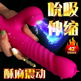 Libo gros poisson vibrant bâton de succion balançoire télescopique chauffage femelle bâton vibrant Masturbation produits sexuels 230824