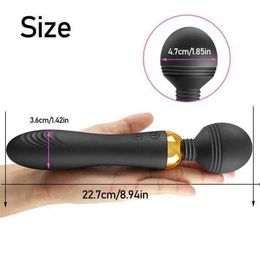 Vibromasseur puissant vibrateur 18 vitesses double moteur gode jouet sexuel pour femme Av