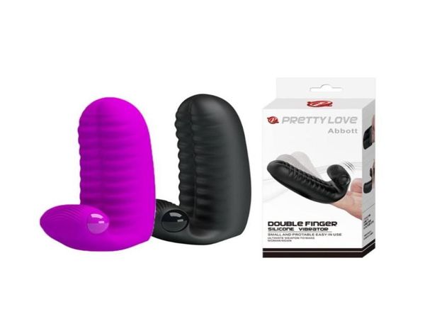 Vibrateurs Pretty Love Double Finger Vibrateur Advanced Silicone Vibrant Dancer Clitoral GSPOT Stimulateur Vibe Sex Toys pour femmes6134133