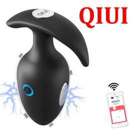 Vibrateurs QIUI Thunderbolt APP contrôle mâle prostate masseur vibrateur choc électrique vibrant godemichet Anal Vibrato Sex Toy pour hommes Gay 230901