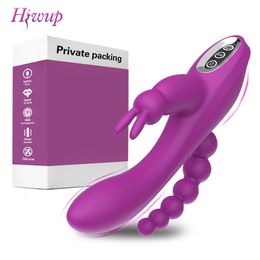 Vibrators Konijn G Spot Clitoris Stimulator Penis Anale Dildo Vibrator Dubbele Penetratie Volwassen Speeltjes voor Vrouwen Paar Seksuele Product 231018