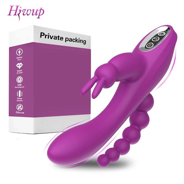 Vibrateurs lapin G Spot Clitoris stimulateur pénis Anal gode vibrateur Double pénétration adulte jouets sexuels pour femmes Couple produit sexuel 231018