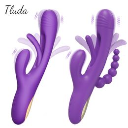 Vibromasseurs Rabbit Tapping G-Spot Pattern Vibromasseur Stimulateur clitoridien pour femmes Puissant 21 modes Sex Toy Produits pour adultes pour femmes 230720