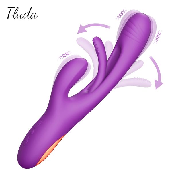 Vibromasseurs Lapin Tapping G-Spot Vibromasseur pour femmes Clitoris Stimulateur de clitoris Puissant 21 Modes Sex Toy Femme Marchandises pour adultes 230718