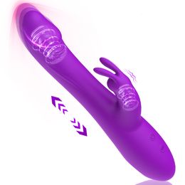 Vibrateurs Rabbit Vibrator Télescopic Dildos Stimulateur Clintoris G Masseur de masturdeur