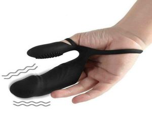 Vibrateurs Rechargeable Vibrateur à double doigt Clitoris G Stimulateur spot Orgasm Toys Sex Toys pour femmes Drop 5425523