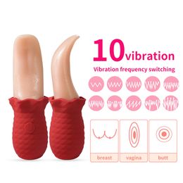Vibrators Oplaadbare simulatie G-spot Tonglikken Masturbatie-apparaat voor vrouwen Swingende vibrerende eieren Realistisch Comfortabel Climax 230904