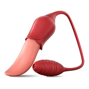 Vibrators Rose Seksspeeltjes Realistische Tong Likken Vibrerende Vrouwelijke Tepels Clitoris Stimulator Volwassenen Goederen Vibrators voor Vrouwen Koppels 230803