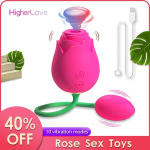 Vibromasseur Rose Sucking Vibromasseur d'aspiration pour les femmes Vagin G Spot Stimulation Vibration Oeuf Clitoris Aspiration Rose Sex Toys pour Femme 230728