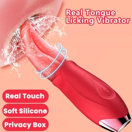 Vibrateurs Rose Longue Licking Vibrator pour les femmes Bouljob Orgasm G