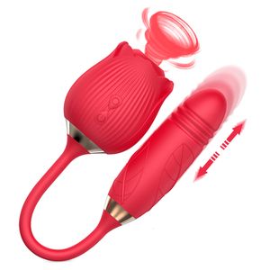 Vibrateurs Rose Jouet Gode Vibromasseur Poussée pour Femmes Oeuf Clitoris Sucker Stimulateur Langue Sucer Lécher Produits Adultes Pour Femme Sex Toy 230803