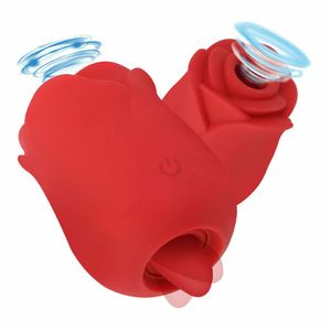 Vibrators Rose Vibrator Vagina Zuigen Tong Likken Dubbele Tepel Clitoris Stimulatie Vrouwelijke Masturbatie Speeltjes voor Vrouwen 230706