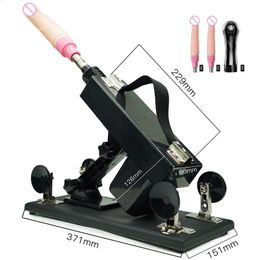 Vibrateurs ROUGH BEAST Machine de sexe automatique avec gros gode noir pour les femmes aiment la masturbation pistolet de pompage Couple hommes jouets 230307