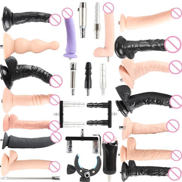 Vibromasseurs Sex Machine Vac-u-Lock Pièces jointes Ventouse en option Prise rapide Tour mâle Canon Tête femelle Connecteur à ressort Gode en métal Jouets 230801