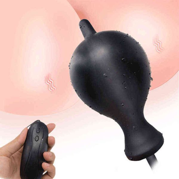 Nxy Vibradores Super Big Inflatable Anal Plug Vibrator Gay Sex Toys Vaginal Dildo Butt Dilator Bump Juguete expandible para mujeres 1125