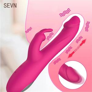 Vibromasseur Télescopique Vibrateur Massage Vaginal Gode Femelle Clit Sucker Aspirateur Clitoris Stimulateur Mimic Finger Wiggling Sex Toy pour Femme 230803