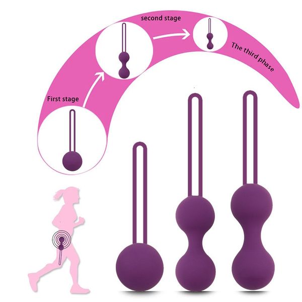 Vibrateurs Trois silicone Kegel ball compacteur d'exercice Pelvic Ben Wa balles anales jouet sexuel féminin 230719