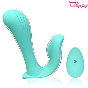 Vibrators Tracy's Dog 10 Frequency Remote Control Wearable Dildo G Spot Vibrator For Women Sex Toy 1115