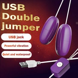 Vibradores USB Doble Salto Huevo Shaker Divertido Juguete para Mujeres Silencio Fuerte Vibración Masturbación Estimulación 231213