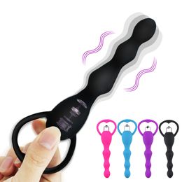 Vibrateurs Vibrant Plug Anal Massage De La Prostate Perles Douces Butt Sex Toys Pour Couples Silicone Produits Pour Adultes 221130