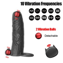 Vibrators trillen vergroting voor mannen herbruikbare dildo vibrator penis ring mouw volwassen winkel speelgoedparen 230811