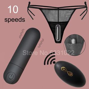 Vibromasseurs Culottes vibrantes 10 fonctions Télécommande sans fil Rechargeable Bullet Strap on Underwear pour femmes Sex Toy 230307