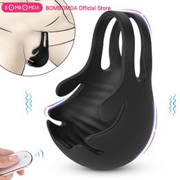 Vibrateurs Vibrant Pénis Masseur Mâle Chasteté Cock Ring Sex Toys pour Hommes Sans Fil Télécommande Testicule Vibrateur Masturbateur Hommes 230314