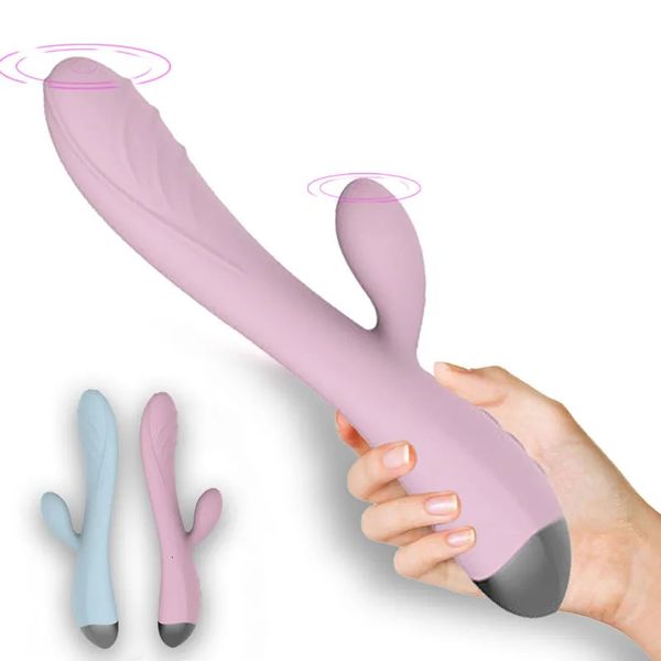 Vibrateurs baguette gode lapin Vibradores Double vibrant stimulateur de Clitoris vagin Massage femme masturbateur Sex Toy pour femmes 231018