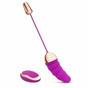 Vibromasseur étanche sans fil télécommande vibrant oeuf Mini rouge à lèvres vibrateur, 10 Modes de Vibration, jouets sexuels pour adultes pour femme Silicone Y20