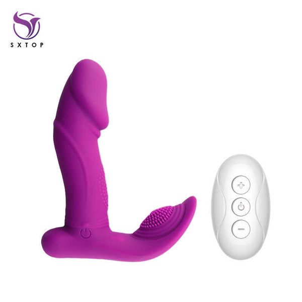 Vibromasseurs Wearable Dildo Vibrator Trigger Licking g Spot Clitoris Stimulator Butterfly Vibrating Panties Masturbator Sex Toy pour femmes 1115