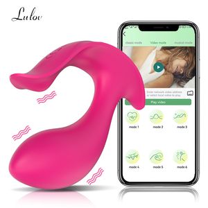 Vibrators Wearable Vibrator App Bluetooth voor vrouwen draadloze afstandsbediening Vrouwelijke clit clitoris stimulator goederen seks speelgoed voor volwassenen 230314
