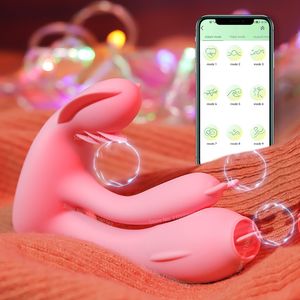 Vibrators Wireless Bluetooth Remote Control App Dildo Wearable Vaginaal slipjes Konijn Volwassen Women Clitoris Masturbators Sex Toy 230811