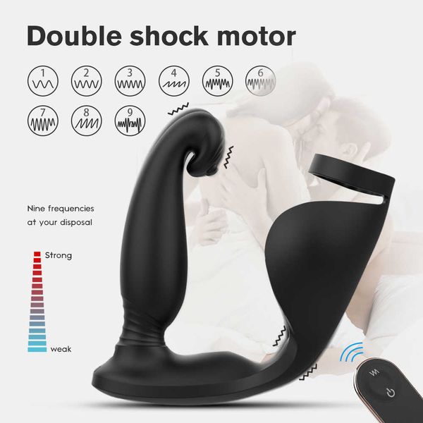 Vibradores Remoto Inalámbrico Vibrador Anal Masajeador de Próstata Masaje Testicular Butt Plug Delay Eyaculación Anillo Erótico Adulto Juguete Sexual Para Hombres 1120