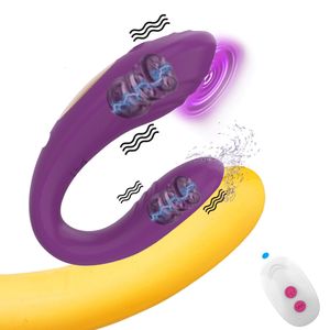 Vibrators Draadloze afstandsbediening Dildo Vibrator Vrouwelijke dubbele motoren U-vorm Clitorisstimulator Wearable Sex Toys voor vrouwen Stellen Volwassenen 230714