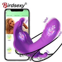 Vibrateurs Femmes Gode Papillon Vibrateur Sex Toys pour Femmes APP Télécommande Bluetooth Sexy Gode Femelle Vibrateurs pour Femmes Couples 230314