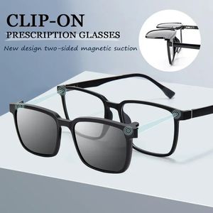 VICKY dégradé hommes Flip Up Clip sur hommes conduite polarisée surdimensionné optique myopie lunettes magnétiques lunettes pour femmes TJ2191 240123