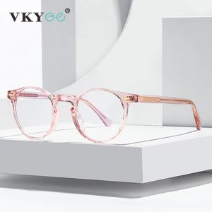 VICKY ronde lumière bleue lunettes de lecture femmes lunettes cadre pour femmes rétro en plastique Anti-lumière bleue lunettes d'ordinateur 240124