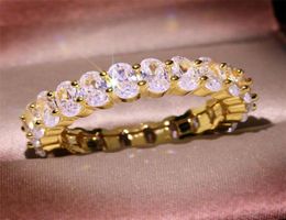 Victoria Wieck 2020 nouveauté bijoux de mode 925 en argent Sterling or remplissage ovale coupe blanc saphir CZ diamant pile femmes Weddi8367658