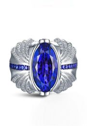 Victoria Wieck marca hecha a mano para hombre joyería turquesa 4ct zafiro 925 anillo de boda de plata esterlina regalo 55 N25709349