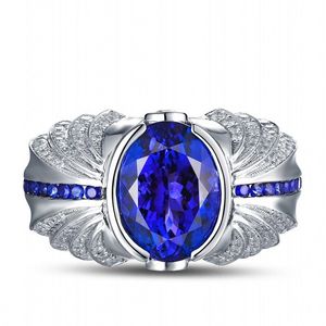 Victoria Wieck Merk Handgemaakte Mens Turquoise Sieraden 4ct Sapphire Cz Diamond Sterling Sier Wedding Band Ring Gift met Box602