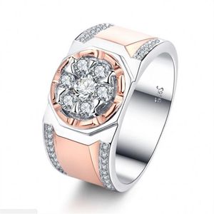 Victoria Wieck Bijoux de mode faits à la main en argent sterling 925, remplissage en or rose, couleur séparée, topaze blanche, diamant CZ, bande masculine R212v