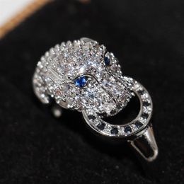 Victoria wieck artesanal inteiro jóias de luxo 925 prata esterlina azul safira cz diamante festa marca feminino casamento leopardo ri151a