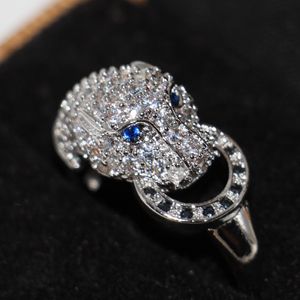 Victoria Wieck Bijoux de luxe en gros fait à la main 925 Sterling Silver Blue Sapphire CZ Diamond Party Brand Women Wedding Leopard Ring Size6-9
