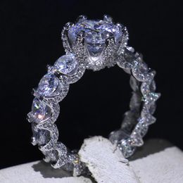 Victoria Wieck Infinity Choucong Tout nouveau bijoux de mode vintage en argent sterling 925 coupe ronde topaze blanche CZ diamant pierres précieuses 219S
