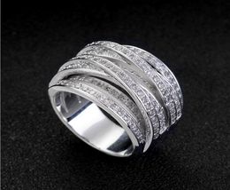 VICTORIA WIECECK Liefhebbers Sieraden Pave Set 140pcs 5a Zirkon CZ Wedding Band Ringen voor vrouwen Wit goud gevulde vrouwelijke ring1750767