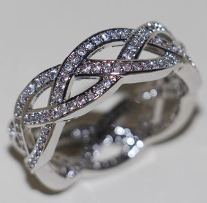 Victoria Wieck Luxe Sieraden 18 K Wit Goud Gevulde Topaz Gesimuleerde Diamond CZ edelstenen Bruiloft Engagement Cross Dames Band Ring Size6-10