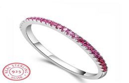 Victoria Wieck Luxury Jewelry Pure 100 925 Sterling Silver Ruby CZ Diamond Gemstones Party Single Women Wedding Engagement Band R4831375